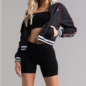 CHAMPION New Womens Black Crop Track Jacket Size M